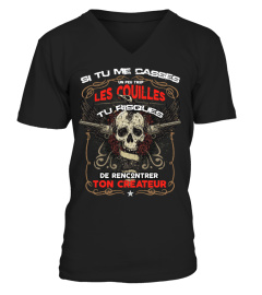 2017 T-Shirt Drole Homme Humour - Si tu me casses un peu trop les couilles tu risques de rencontrer ton créateur