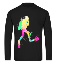 Scuba Diver In Watercolor Scuba Diving Gift T-Shirt
