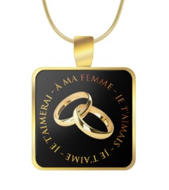 Pendentif OR - À ma femme - Je t'aimais - Je t'aime - Je t'aimerai