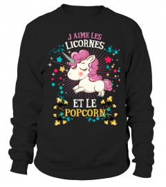 J'aime les licornes et le popcorn | Cadeau T-Collector®