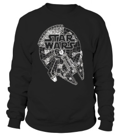 Star Wars Logo On Millenium Falcon Graphic T-Shirt