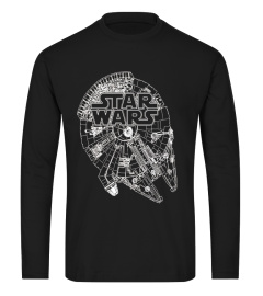 Star Wars Logo On Millenium Falcon Graphic T-Shirt