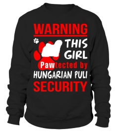 This girl pawtected by Hungarian Puli Security funny t-shirt