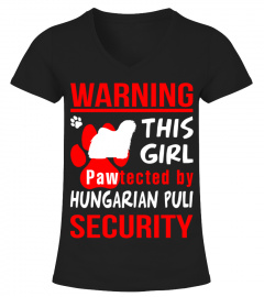 This girl pawtected by Hungarian Puli Security funny t-shirt