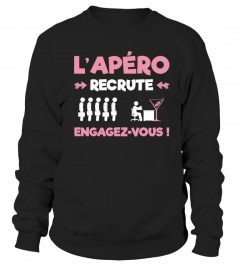 T-Shirt Alcool Humour - L'APÉRO RECRUTE : ENGAGEZ-VOUS !