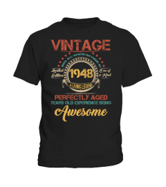 Vintage 100% All-American Made In 1948 One Of Kind A Living Legend Perfectly Aged 70 Years Old 70th Birthday T-Shirt