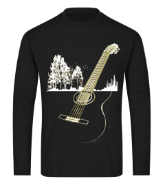 Acoustic Guitar Tree Graphic T-Shirt Musician Tee