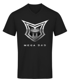 Mens Super Dad Shirt Mega Dad Hero Shiel