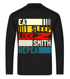 Eat Sleep Locksmith Repeat T-shirt. Locksmith Retro Art Gift