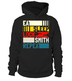 Eat Sleep Locksmith Repeat T-shirt. Locksmith Retro Art Gift