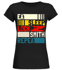 Eat Sleep Locksmith Repeat T-shirt. Locksmith Retro Art Gift
