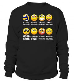 I Love volleyball Emojis Emoticons TShirt