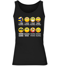 I Love volleyball Emojis Emoticons TShirt