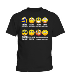 I Love volleyball Emojis Emoticons TShirt