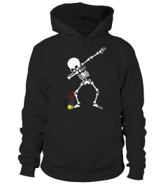 32.Dabbing Skeleton tennis T-Shirt Funny halloween Skull Gift