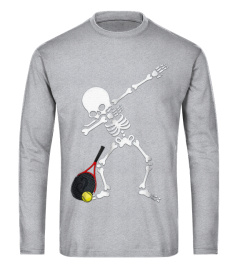 32.Dabbing Skeleton tennis T-Shirt Funny halloween Skull Gift