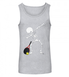 32.Dabbing Skeleton tennis T-Shirt Funny halloween Skull Gift