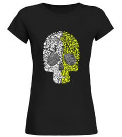 Skull Art Sugar Skull Doodle Sketch Floral Hipster T-Shirt