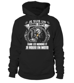 JE SUIS UN HOMME SIMPLE J AIME LES NICHONS ET JE ROULE EN MOTO