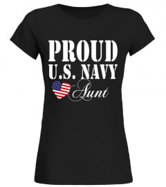 Gift for Military - Proud U.S. Navy Aunt Heart T-shirt