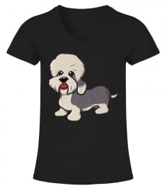 Best Dandie Dinmont Terrier cartoon dog front T Shirt