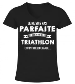 je ne suis pas parfaite mais je suis Triathlon et c'est presque pareil  cadeau noël anniversaire humour drôle femme cadeaux
