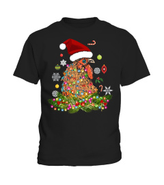 Chicken Christmas Lights Xmas Funny Cluster TShirt