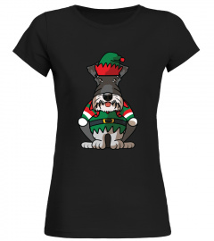 Merry Christmas Miniature Schnauzer Greetings Dog Owner Elf Costume T-Shirt