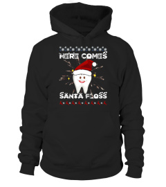 Here Comes Santa Floss Dental Dentist Christmas T-Shirt