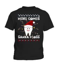 Here Comes Santa Floss Dental Dentist Christmas T-Shirt