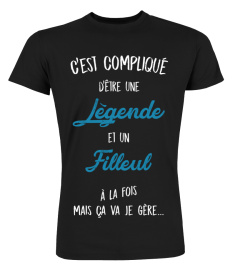 C'est compliqué d'être une légende et Filleul à la fois mais ça va je gère cadeau noël anniversaire humour drôle homme cadeaux