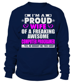 PROUD WIFE OF COMPUTER PROGRAMER GIRL T SHIRTS