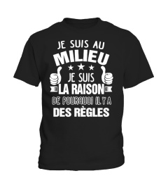 Je suis au Milieu tee shirt humour