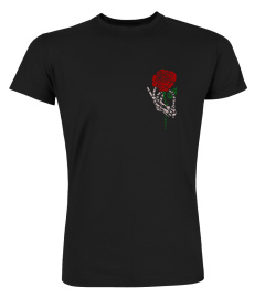 SKELETON HAND HOLDING ROSE SHIRT, TATTOO