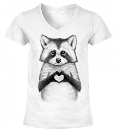 Raccoon  With Heart T Shirt