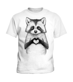 Raccoon  With Heart T Shirt