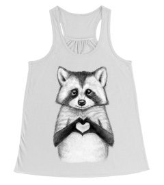 Raccoon  With Heart T Shirt