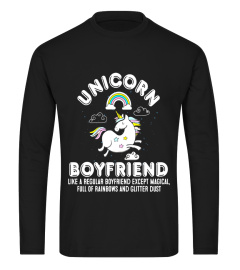 Mens Unicorn Boyfriend Magical Rainbows and Glitter Dust T-Shirt
