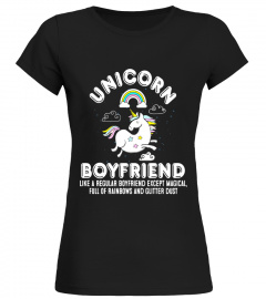Mens Unicorn Boyfriend Magical Rainbows and Glitter Dust T-Shirt