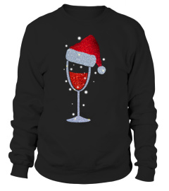 Diamond Wine Glasses Santa Hat Shirt