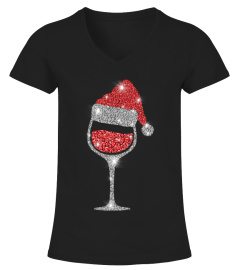 Diamond Wine Glasses Santa Xmas Shirt
