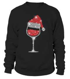 Diamond Wine Glasses Santa Xmas Shirt