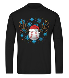 Softball Christmas Shirt Santa Hat & Reindeer Antlers Gift