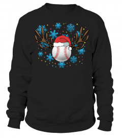 Softball Christmas Shirt Santa Hat & Reindeer Antlers Gift