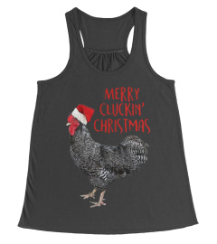 Merry cluckin christmas chicken shirt