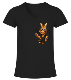 Cat In Pocket T shirt  For Cat Lovers