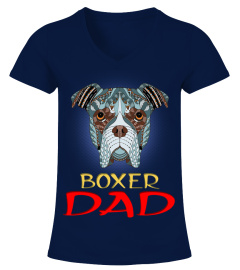 Boxer Dog Dad Head Zentangle Stylized