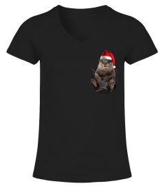 Otter Christmas Pocket T Shirt