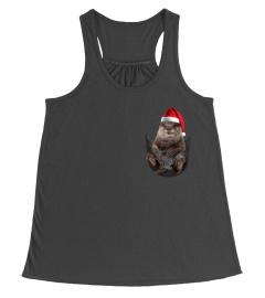 Otter Christmas Pocket T Shirt