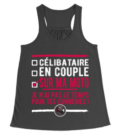 Célibataire - sur ma moto t-shirt humour motarde